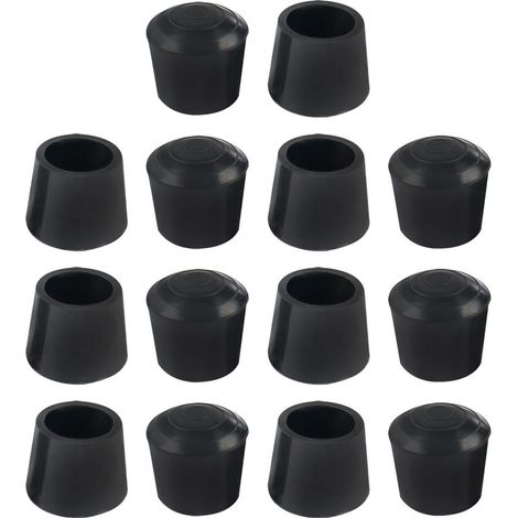 Patin   19mm ID Caoutchouc Pied de meuble à emboîter Conique Embout Tampon Protection Jambe Chaise Table Noir 14Pcs