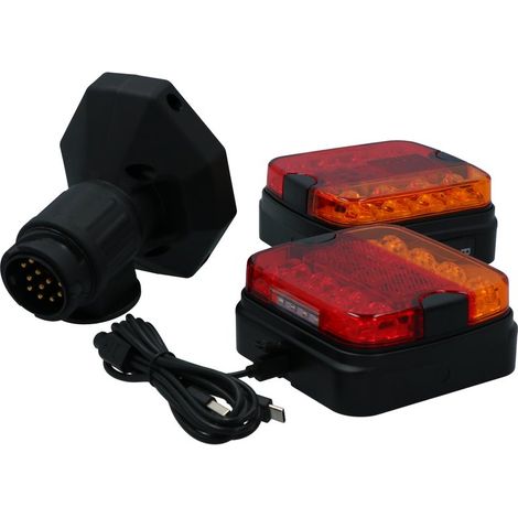FEUX ARRIERE REMORQUE MAGNETIQUE BLUETOOTH LED AVEC PRISE 7 BROCHES