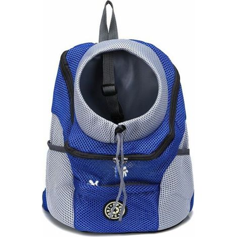 1 pièce de transport pour animaux de compagnie portable et confortable pour le vélo, la randonnée, les voyages, le shopping (L, bleu) (1/5)