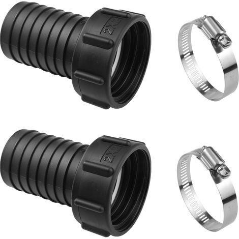 2-teiliger IBC-Adapter S60x6 (60 mm) auf Schlauchanschluss Innengewinde auf 50-mm-Anschluss, Gartenschlauch-Tank-Adapter, geeignet für eine Vielzahl von Schläuchen und Ventilen (1/5)