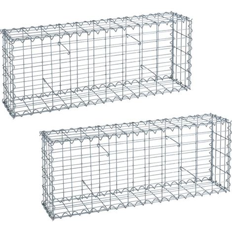 Estexo – Gabion en métal galvanisé 100 x 40 x 20 cm – Maille 5 x 10 cm – Épaisseur 4 mm – Pour murs de gabions en pierre