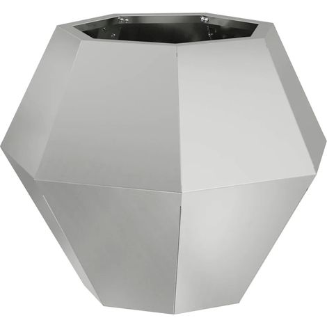 Jardinière rectangulaire design moderne extérieur 50 x 50 x 40 cm entretien facile en acier galvanisé argent (1/5)