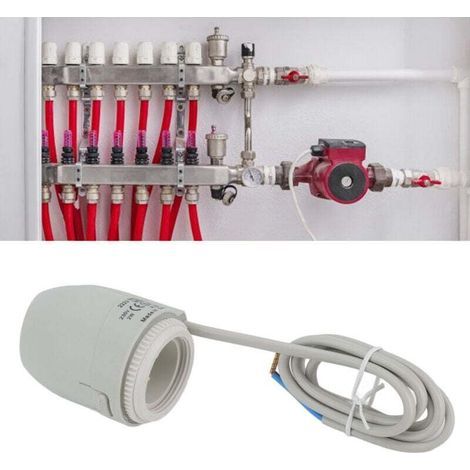 Trywise Electric Thermal Actuator, IP54 Waterproof Underfloor Heating Valve, 2W Electric Thermal Actuator Manifold for Underfloor Heating Thermostat (1/4)