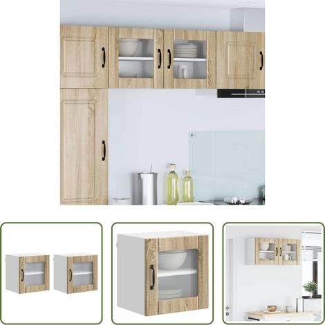 Holzschrank - Küchenschrank 2 pcs Sonoma-Eiche 40 x 31 x 40 cm Holzwerkstoff (1/5)