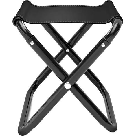Sgabello pieghevole - 26 x 26 x 26 cm - Nero - Ferro - Sgabello - Pieghevole - Sedia da campeggio - Sgabello/Poggiapiedi - Sedia pieghevole - Sedia da pescatore - Sedia da spiaggia (1/3)