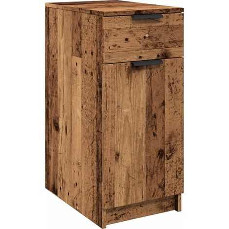 Armoire de bureau vintage avec tiroir rangement 33 x 50 x 75 cm en bois d'ingénierie vieux bois