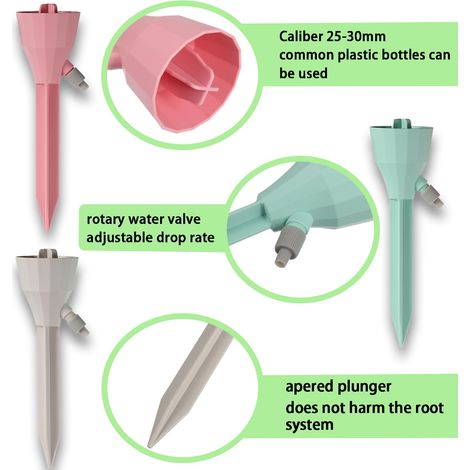 Automatisches Bewässerungsset, einstellbares Bewässerungssystem (3er-Set) Balkonbewässerungssystem für Zimmerpflanzen, Wasserspender, Tropfbewässerung für Pflanzen (1/5)