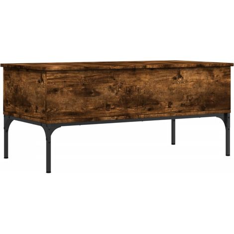Table basse chêne fumé 100x50x45 bois d'ingénierie et métal (1/5)