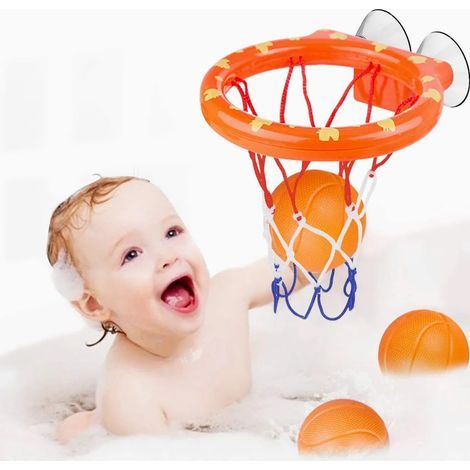 Wasserspielzeug, Babybadespielzeug, Bällebad, Basketballkorb, Kindergeschenk, Kinderbasketballset, 3 Bälle (1/5)