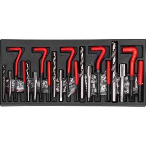 Kit de réparation filetage femelle inserts hélicoïdaux foret HSS taraud outil pour M5 M6 M8 M10 M12 (1/5)