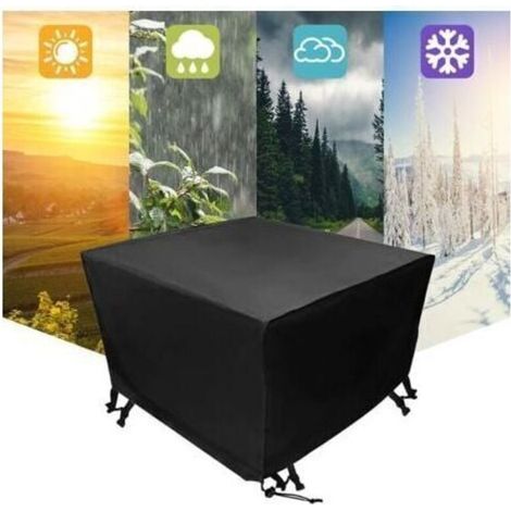 Housse pour mobilier de jardin 210D Oxford Tissu Imperméable 120x120x74cm Noir