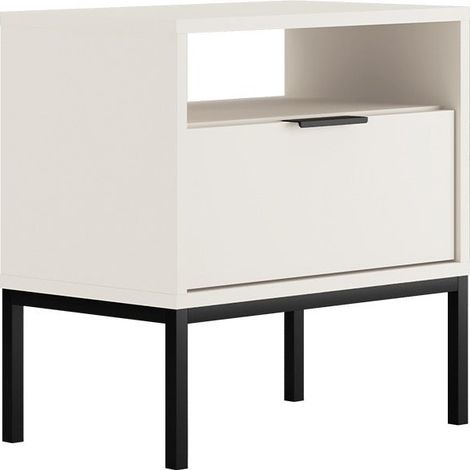 Comodino Seattle bianco 56,4cm (1/5)
