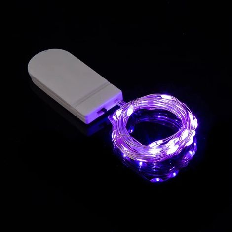 30er-Pack Mini-LED-Lichterkette, batteriebetrieben, 1 m, 10 LEDs, Kupferdraht, dekorative Lichterkette für Flaschen im Innen- und Außenbereich, Hochzeitsfeier, Weihnachten, Schlafzimmer, violette Lich