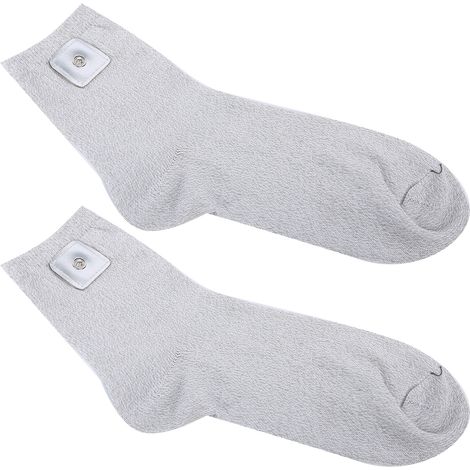 Chaussettes de massage conductrices à fibres d'argent, chaussettes à électrodes (cuir PU sur une seule face) (1/5)