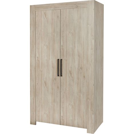 Armoire adulte contemporaine 118 cm chêne clair Venisio (1/5)