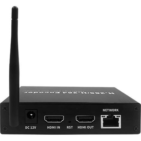 H.265 1080P 60FPS WiFi HDMI Video Encoder mit HDMI I/O, Audio I/O, unterstützt HLS RTMP RTSP SRT UDP, kompatibel mit ONV/HK, IPTV Live Streaming auf Youtube, Facebook, Vimeo usw