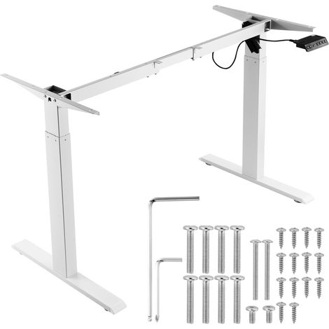VEVOR Struttura per Scrivania, Altezza Regolabile 70-117 cm Lunghezza tra 95-158 cm, Supporto per Scrivania Elettrica per Scrivanie Computer, Base per Workstation Ergonomica, Solo Telaio
