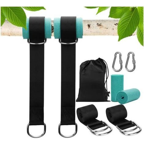 Hammock Straps - No Brand - 2x150CM - Nylon & Stainless Steel - Tree Protection - Easy Setup (1/4)