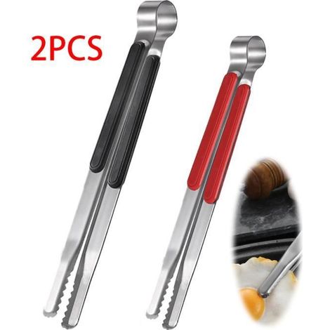 Pince de cuisine - Inox - Pince à barbecue - Résistante à la chaleur - Ergonomique - 2 pièces (1/4)