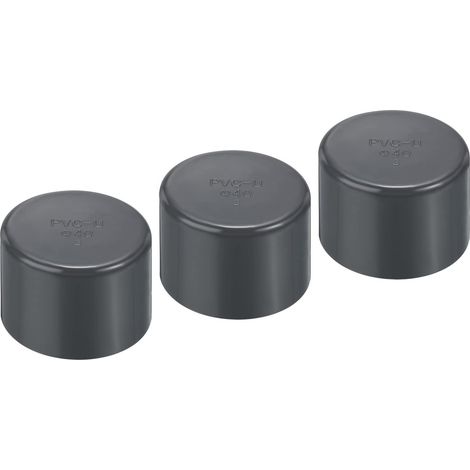 3 Paquets 40mm UPVC Raccord de Capuchon d'extrémité de Tuyau Gris (1/5)