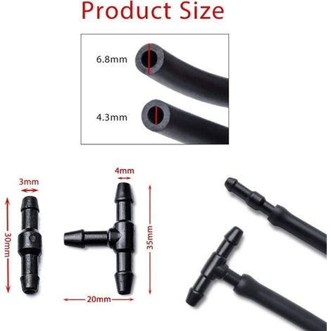 Scheibenwaschdüsen-Kit für Chrysler/Dodge Jeep Ram, 2 Meter Schlauch mit Anschluss 5303833AA (1/4)