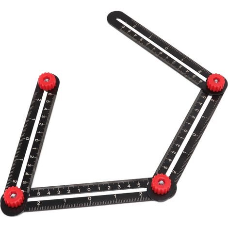 Règle de mesure multi-angles en alliage d'aluminium, outil de mesure universel pour la menuiserie, la brique, le carrelage, le bois, le verre et la pierre, en architecture et ingénierie (4 plis). (1/5)