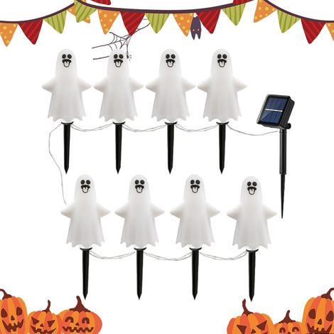 Lampes solaires d'Halloween Panneau solaire d'Halloween – Lanterne effrayante décorative fantôme étanche pour paysage, piscine, pergola, accessoire de photographie pour arrière-cour (1/5)