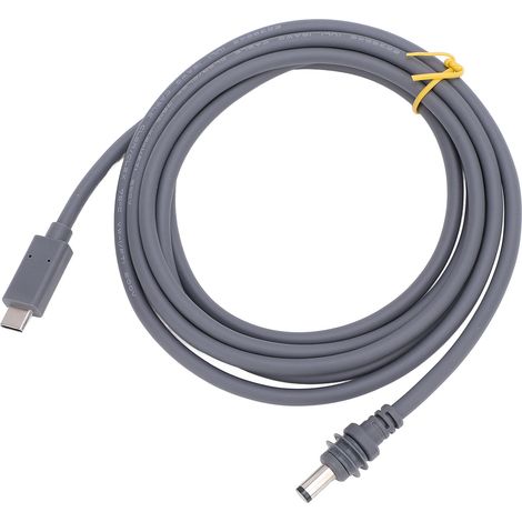 Câble d'alimentation USB-C de 3 m (9,8 pi) avec prise jack cylindrique, résistant à l'eau, 20 V, 5 A, compatible avec un chargeur PD de 100 W pour ordinateur portable, bande lumineuse LED et enceinte. (1/5)