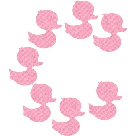 Lot de 12 autocollants antidérapants en forme de canard jaune pour le bain des enfants. Grattoir rose inclus. (1/4)