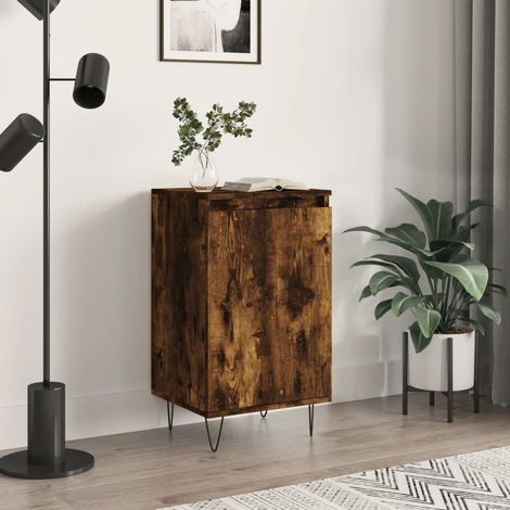 Buffet bas,Buffet Commode industriel chêne fumé 40x35x70 cm bois d'ingénierie -QS69361 (1/5)