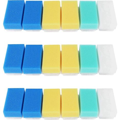 Bébé Bath Sponge (18 pièces) doux Foam Washer avec Cradle Cap brosse Body, Hair et Scalp Clean Gentle bébé Sensory (1/5)