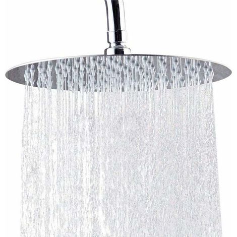 Pomme de Douche,10 Pouces Pommeau Douche Rond en Acier Inoxydable 304,25 cm Ultra-Mince Haute Pression jet pluie Tête de Douche Douchette à Anti-calcaire,Chromé (1/4)