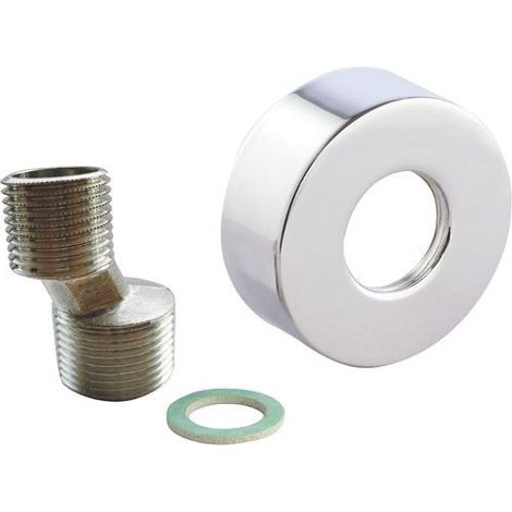 Eccentrico per gruppi 1/2 x 3/4, con rosone minimale in ottone cromato (1/3)