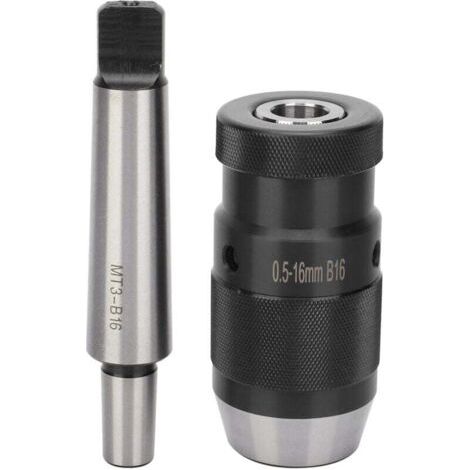 Pour perceuse à colonne MT3‑B16 mandrin sans clé 0.5-16mm dispositif de serrage rapide conique morse adapté à la perceuse à colonne, fraiseuse, tour