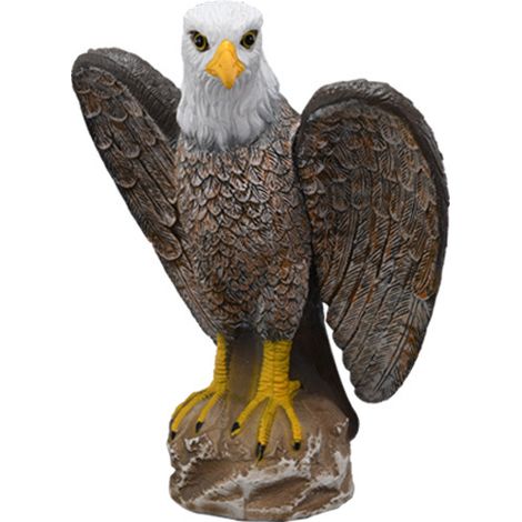 BRAVIX 1x Jardin Aigle en Plastique Faucon Réaliste Aigle Statue Epouvantail Jardin Repulsif à Oiseaux Anti Pigeon Effrayer Les Oiseaux/Pigeon/Corneille