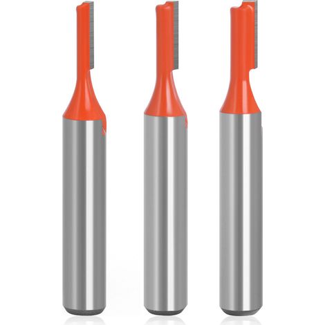 Lot de 3 fraises à rainurer à queue de 8 mm, fraise à bois, adaptée au fraisage et aux rainures de 3 mm, 4 mm, 5 mm (3) (1/4)