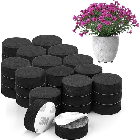 vous Pied Pot De Fleur Invisible (lot De 40) - Pied Caoutchouc Noir Pour Surlever Les Plantes - Tampon Auto-adhsif Pour Pots Moyens Et Grands - Re (1/5)
