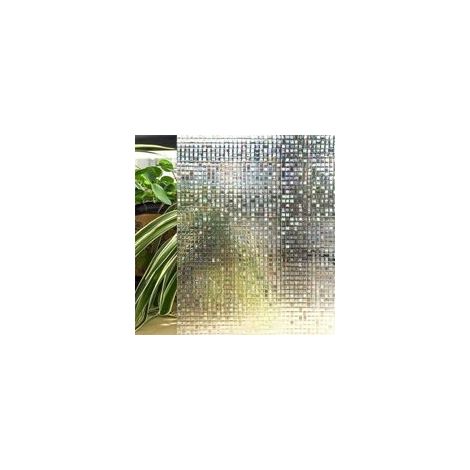 Protection De La Confidentialité Fenêtre Film, Motif Mosaïque 3D Autoadhésif Non Colle Variable Film Couleur pour Windows Et Salle De Bains Porte en Verre (60x200cm)