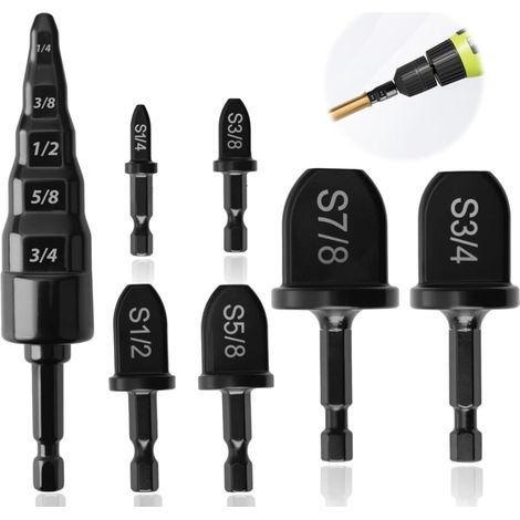 7-teiliges Zündbohrwerkzeug-Set für HLK-Kupferrohre, 5-in-1-Reparaturset für Rohraufweitung, Zündbohr-Set für Klimaanlagen-Kupferrohraufweiterung