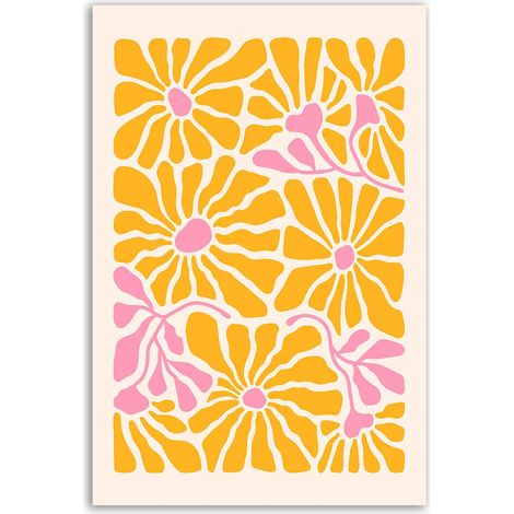 Tableau fleurs pop rétro (1/5)