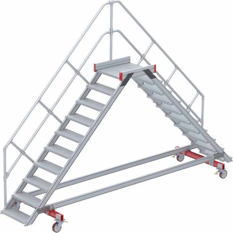 Euroline 512 mobiler Überstieg 45° Stufenausführung Alu gerieft Stufenbreite 600mm 10 Stufen