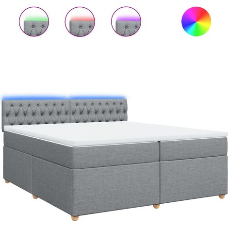 Maison Exclusive - Cama box spring con colchón tela gris claro 20 (1/5)