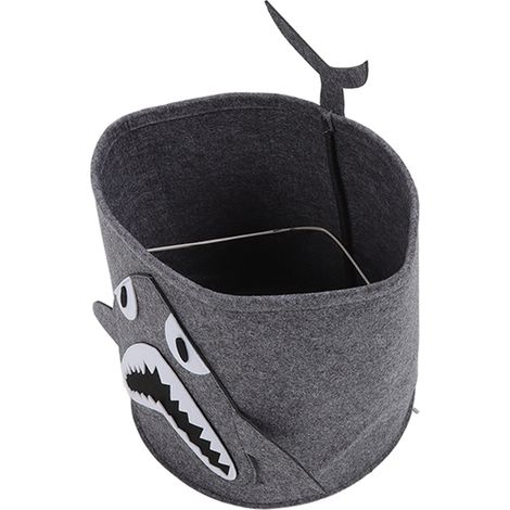 Panier à linge en coton épais, motif animaux de dessin animé, seau de rangement pour vêtements sales, 30 x 27 cm, requin (1/5)