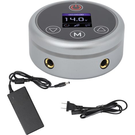Alimentation tatouage double sortie écran tactile LCD 2 modes réglage tension batterie machine tatouage 100‑240V prise US (1/5)