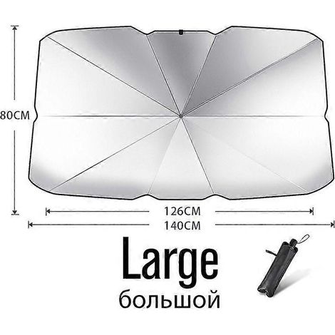 Pare-soleil de voiture pliable pour pare-brise, protection solaire pour voiture et SUV, isolation thermique, protection intérieure du pare-brise, grande taille (1/5)