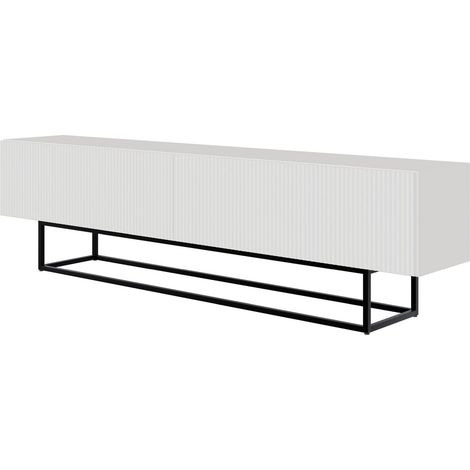 Selsey Veldio - Mueble de TV con patas negras - 175 cm - blanco (1/5)