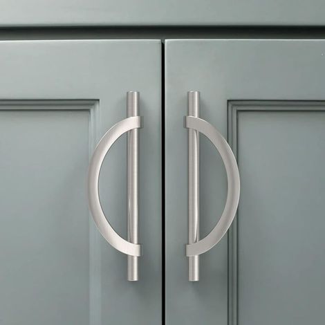 2 Pièces Poignee de Meuble Cuisine Argenté 128mm Alliage de zinc Poignées Meubles avec Vis, pour Bureaux, Tiroirs, Armoires (1/5)