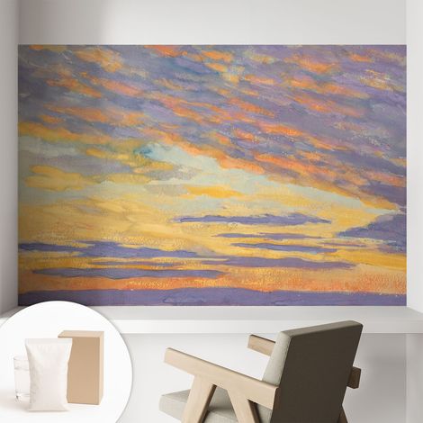 Papier peint décoratif avec colle pour mur dans salon chambre entrée et plus Solution de décoration facile à installer Ciel pastel 104x70 cm (1/5)