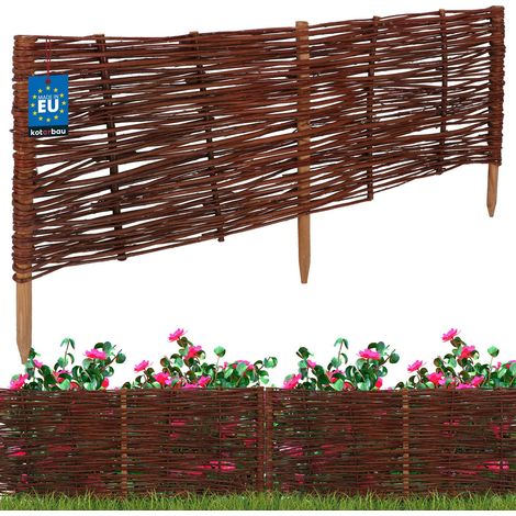KOTARBAU® Clôture Bois  - Bordure Jardin Extérieur - 100 x 40 cm - Bordure de Jardin en Osier à Planter - Marron - Cloture en Osier - Décoration Extérieure (1/5)