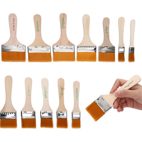 Pinceaux en nylon et bois de pin, pinceaux pour peinture murale, pinceaux de nettoyage et de dépoussiérage, pinceaux pour aquarelle et peinture à l'huile (1/5)
